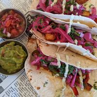 Vegan tacos! Delish! at Cuba's Cookin' in Oranjestad