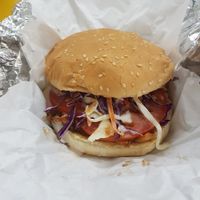 Vegan pulled jackfruit burger at SolBowl in Parramatta