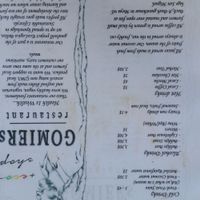 Current menu as of July 2017, side two. Please note, that alcohol is no longer served because the owners of the property that Gomier rents from are 7th Day Adventist.  at Gomier's in Punta Gorda