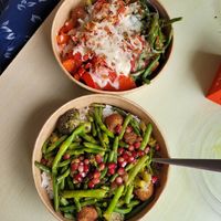 vegan (bottom) and vegetarian (top) bowls from Esszimmer at Esszimmer in Tubingen