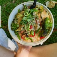 Vegan bowl with peanut sauce at Esszimmer in Tubingen