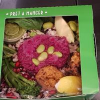 Vegan falafel salad box at Pret A Manger - Wandsworth in South West London