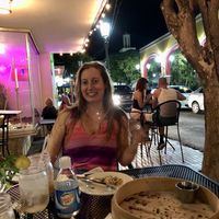 Happy!  Check out that empty veggie dumpling dish.   at Roots Rincon in Rincon