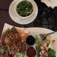 Pad Thai with tofu and a seaweed salad.    at Roots Rincon in Rincon