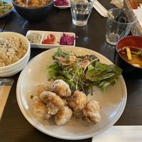 Karaage set!  at Nagi Shokudo in Kamakura