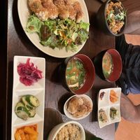 The soy meat and Korean sets  at Nagi Shokudo in Kamakura