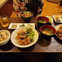 The fried soy meat plate at Nagi Shokudo in Kamakura