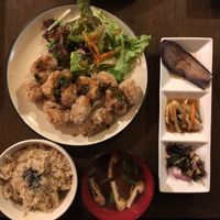 Dinner set at Nagi Shokudo in Kamakura