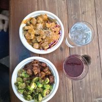 BBQ Brussels Bowl + Miso Tofu Bowl at The Bye and Bye in Portland