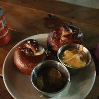 Pretzel bites with cashew cheese and mustard at The Bye and Bye in Portland