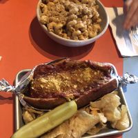 Meet all sub and Mac and cheese. Note the Mac and cheese is kinda spicy!!   at The Bye and Bye in Portland