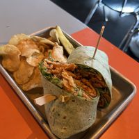 Buffalo soy curl wrap  at The Bye and Bye in Portland