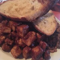 BBQ tofu and mac and cheese at The Bye and Bye in Portland