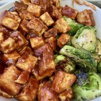 BBQ Brussels Bowl - Good, but not great. EASILY recreatable at home.  at The Bye and Bye in Portland