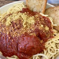 Spaghetti Bowl - basic but tasty  at The Bye and Bye in Portland