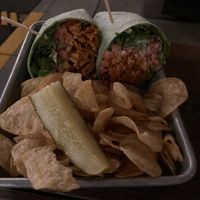 Buffalo soy curl wrap at The Bye and Bye in Portland