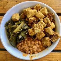 Super tasty tofu and collards at The Bye and Bye in Portland