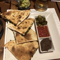 Spicy quesadilla, vegan option: no meat, vegan cheese.  at Charley Browns Mexicana in Bangkok