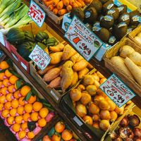 Lots of fruit and veg in the deli  at Broadway Deli  in Broadway