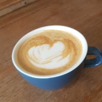 Oatly latte at Bits Bake Shop in Edinburgh