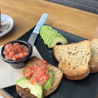 GF toast and avocado   at Almazen Cafe in Sevilla