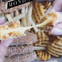 Dedos de queso con papas at HolyVegan! in Aguascalientes