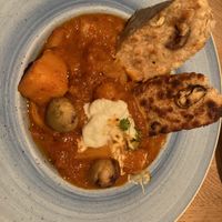 Pumpkin gulash with maroni and knödeln   at Venuss - Herrengasse in Vienna