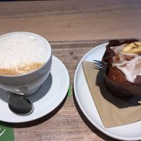 Cappuccino and banana lime muffin  at Venuss - Herrengasse in Vienna