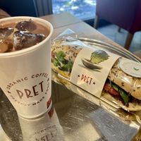 Mocca glacé and avocado baguette   at Pret A Manger - Sorbonne in Paris
