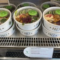 Falafel Mezze salad (vegetarian sticker but vegan ingredients)  at Pret A Manger - Sorbonne in Paris
