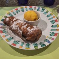 Vegan apple chimichanga at Blue Margarita in Bucharest