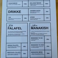 Menu at Faour in Aarhus