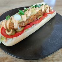 Banana blossom po' boy. Excellent! at Guac 'n' Roll in Liverpool