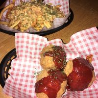 Mac and cheese balls  at Guac 'n' Roll in Liverpool