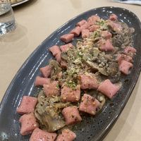 Beetroot gnocchi. Good but definitely not worth 32 AUD. Order rather pizza at Vitalia's in Cairns