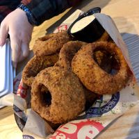 Beer battered onion rings. at Arooga's in East Brunswick