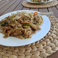 Pad Se Ew and fried rice at Wrap 'n' Rice Thai Cafe in Cottesloe