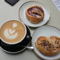 Coffee and vegan rolls at Relax na Wilczej in Warsaw
