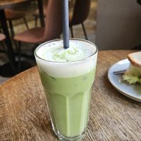 Iced matcha latte at Relax na Wilczej in Warsaw