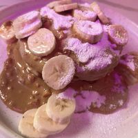 Peanut butter and banana pancakes   at KAI in Leicester