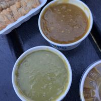 Mushy peas and curry sauce  at Brockley's Rock in South East London