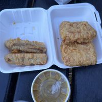 Vegan sausages for 2 and Vegan fish steak for 2  at Brockley's Rock in South East London