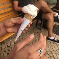 Vegan 🌱 cone with Coconut rice milk ice cream   at Gelateria Crema di Gelato in Lagos