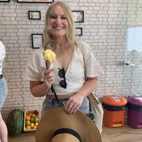 Passion fruit gelato in a vegan cone at Gelateria Crema di Gelato in Lagos