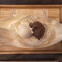 Vegan chocolate and rice milk. at Premarché Gelateria in Tokyo