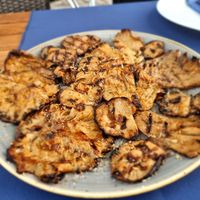 Grilled mushrooms at Kanela & Garyfallo in Ioannina