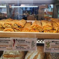 Whole grain pastries stuffed with veggies, all of these are vegan at SunMoon - Solunska in Sofia