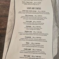 Menu at SunMoon - Solunska in Sofia