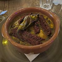 traditional bean stew with vegan sausage at SunMoon - Solunska in Sofia