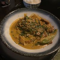 Thai Panang Curry with Tempeh (vegan) at Kahuna in Newquay